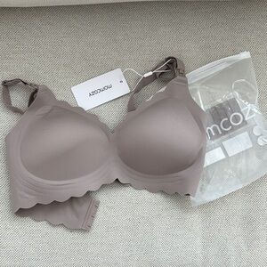 Women's Nursing Scalloped Edge Bra - brown